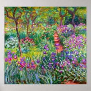 Poster Claude Monet : Le jardin d'Iris à Giverny