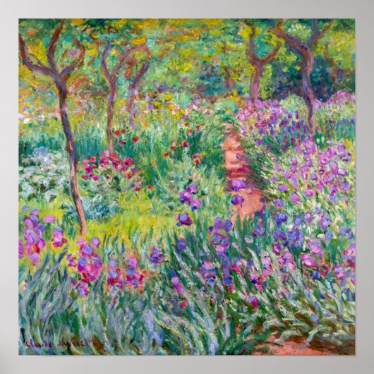Poster Claude Monet - Le jardin d'iris à Giverny (Devant)