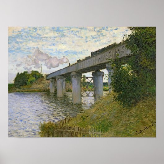 Poster Claude Monet | Le pont ferroviaire à Argenteuil (Devant)