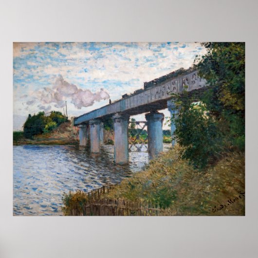 Poster Claude Monet - Le pont ferroviaire à Argenteuil (Devant)