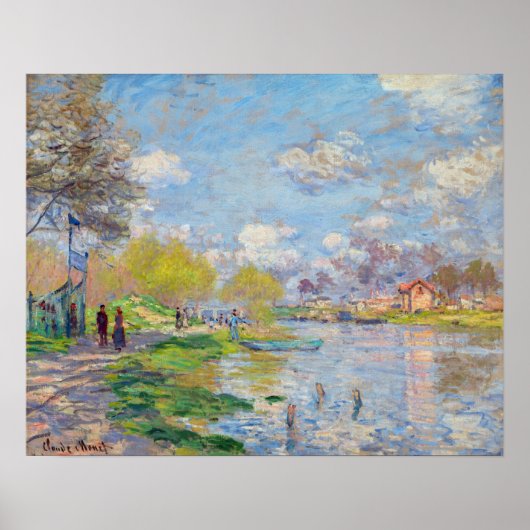 Poster Claude Monet - Le Printemps au bord de la Seine (Devant)
