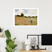 Poster Claude Monet - Les Coquelicots a Argenteuil (Bureau à domicile)