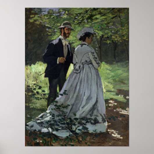 Poster Claude Monet | Les Promeneurs, Bazille, Camille (Devant)