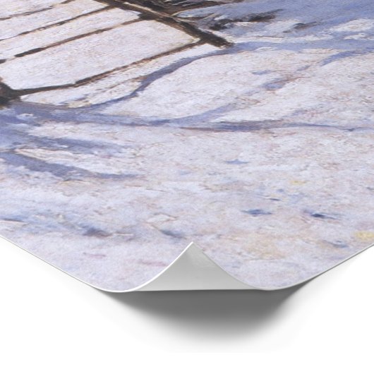 Poster Claude Monet Les terres d'oiseaux d'hiver d (Coin)