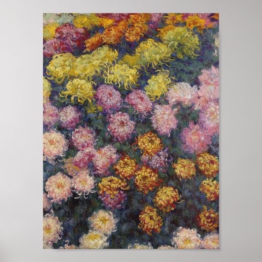 Poster Claude Monet - Lit De Chrysanthèmes (Devant)
