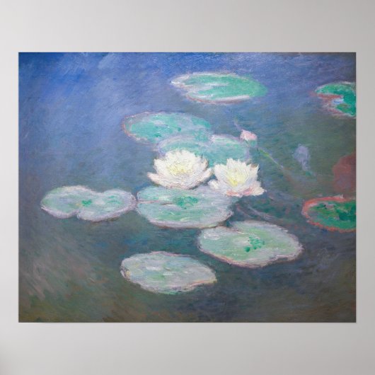 Poster Claude Monet - Lys à eau, effet du soir (Devant)