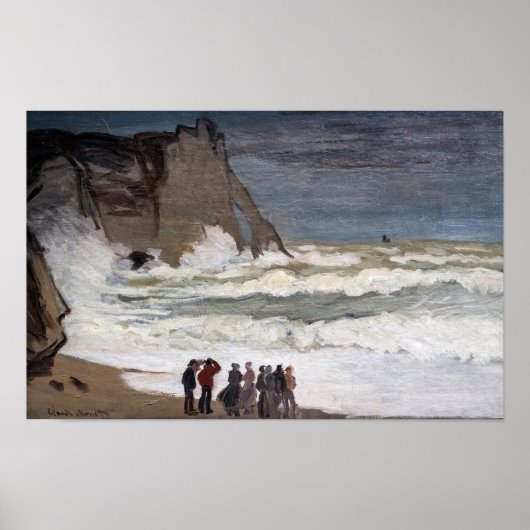 Poster Claude Monet - Mer agitée à Etretat (Devant)