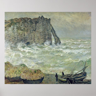 Poster Claude Monet   Mer rugueuse à Etretat, 1883