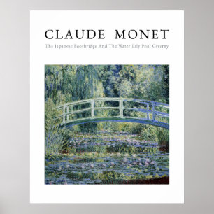 Poster Claude Monet, nénuphars et pont japonais