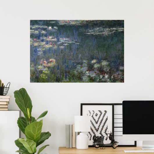 Poster Claude Monet | Nénuphars : Réflexions vertes (Bureau à domicile)
