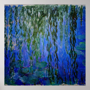 Poster Claude Monet - Nymphéas avec saule pleureur