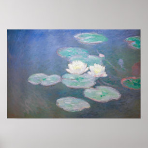 Poster Claude Monet - Nymphéas, Effet du soir