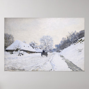 Poster Claude Monet - Panier sur la route des neiges à Ho