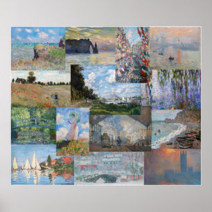 Poster Claude Monet - Patchwork de chefs-d'oeuvre