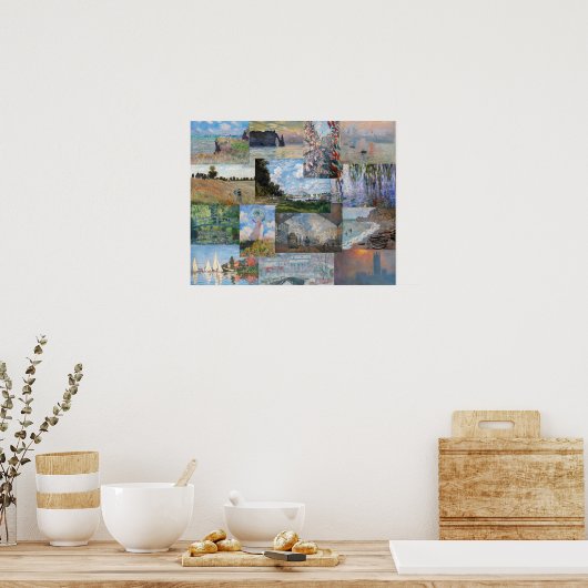Poster Claude Monet - Patchwork de chefs-d'oeuvre (Cuisine)