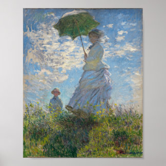 Poster Claude Monet Peinture de dame avec parasol