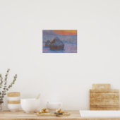 Poster Claude Monet - Pile de blé - Coucher de soleil, ne (Cuisine)