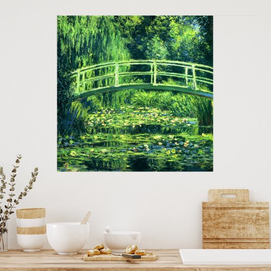 Poster Claude Monet : Pont sur un étang de nappes phréati (Cuisine)