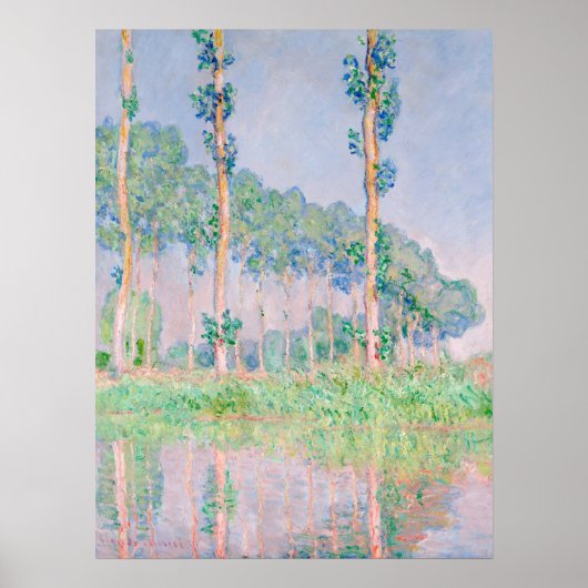 Poster Claude Monet Poplars rose Effet 1891 célèbre peint (Devant)