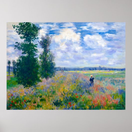 Poster Claude Monet, Poppy Fields près d'Argenteuil, 1875 (Devant)