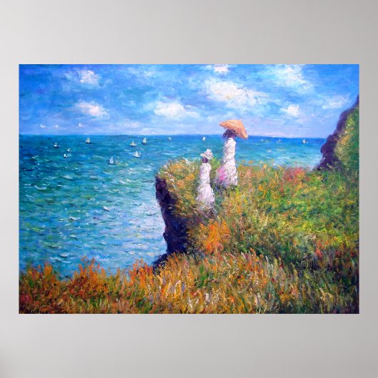 Poster Claude Monet : promenade Cliff à Pourville (Devant)