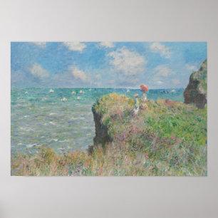 Poster Claude Monet - Promenade Cliff à Pourville
