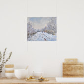 Poster Claude Monet - Scène de neige à Argenteuil (Cuisine)