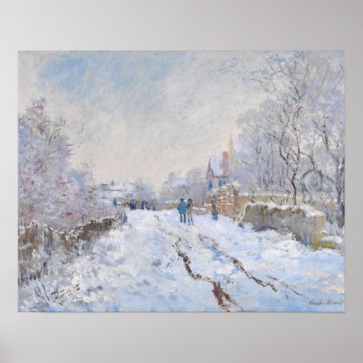 Poster Claude Monet - Scène de neige à Argenteuil (Devant)