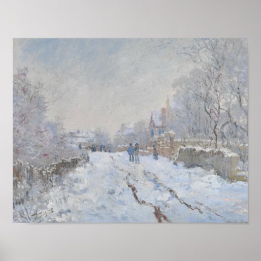 Poster Claude Monet - Scène de neige à Argenteuil (Devant)