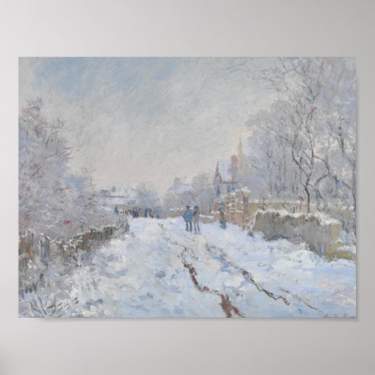 Poster Claude Monet - Scène de neige à Argenteuil (Devant)