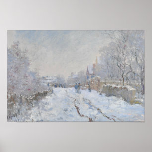 Poster Claude Monet - Snow Scene at Argenteuil