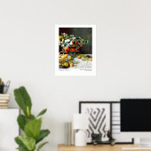 Poster Claude Monet Still Life avec Fleurs et Fruits (Bureau à domicile)