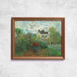 Poster Claude Monet The Artist Garden French Old Art<br><div class="desc">Poster of Claude Monet,  The Artist's Garden in Argenteuil,  1873. Old famous french painting with a house and flowers in an impressionist style. CCO license,  public domain art. Frame not included.</div>