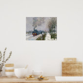 Poster Claude Monet - Train dans la neige / La Locomotive (Cuisine)
