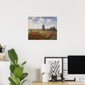 Poster Claude Monet | Tulip Fields Rijnsburg Windmill (Bureau à domicile)