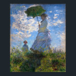 Poster Claude Monet : Une femme avec un parasol<br><div class="desc">Claude Monet a été le fondateur de la peinture impressionniste française, et le praticien le plus cohérent et le plus prolifique de la philosophie du mouvement d'exprimer ses perceptions avant la nature, surtout en ce qui concerne la peinture paysagère en plein air. Le tableau de 1875 Woman With a Parasol-Madame...</div>