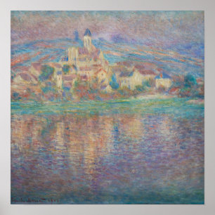 Poster Claude Monet - Vetheuil, coucher de soleil