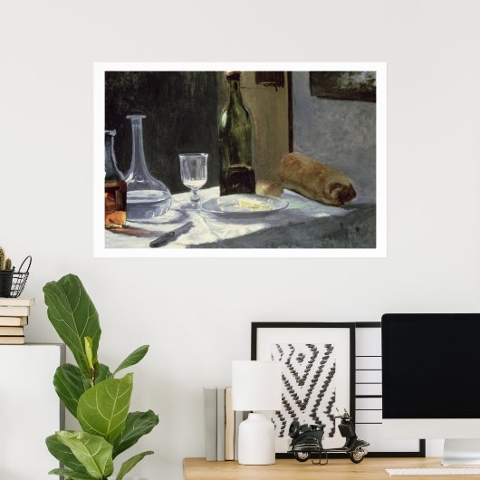 Poster Claude Monet | Vie morte avec bouteilles (Bureau à domicile)