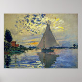 Poster Claude Monet - Voilier au Petit-Gennevilliers (Devant)