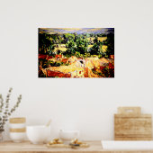 Poster Claude Monet - Vue du village de Giverny (Cuisine)