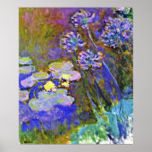 Poster Claude Monet - Water Lilies and Agapanthus, (Devant)