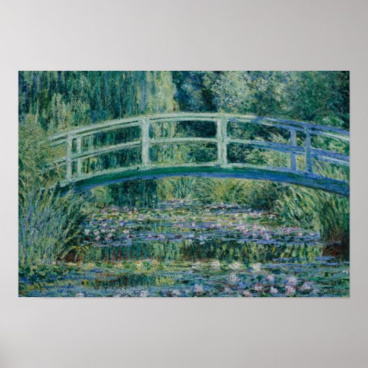 Poster Claude Monet - Water Lilies et pont japonais (Devant)