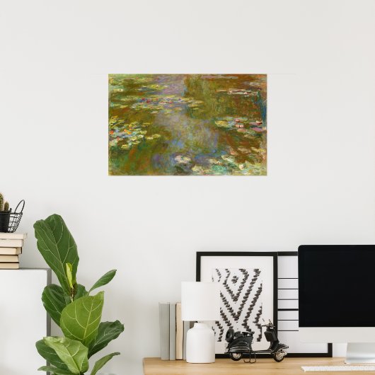 Poster Claude Monet - Water Lily Pond 1917 (Bureau à domicile)