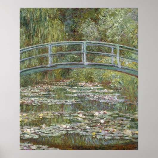 Poster Claude Monet Water Lily Pond (pont japonais) (Devant)