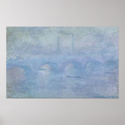 Poster Claude Monet | Waterloo Bridge : Effet de la fosse (Devant)