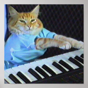 Poster Clavier Canvas Chat Imprimer!