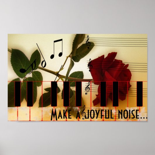 Poster Clavier de piano avec couplet biblique (Devant)