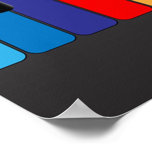 Poster Clavier de piano coloré (Coin)