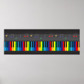 Poster Clavier de piano coloré (Devant)