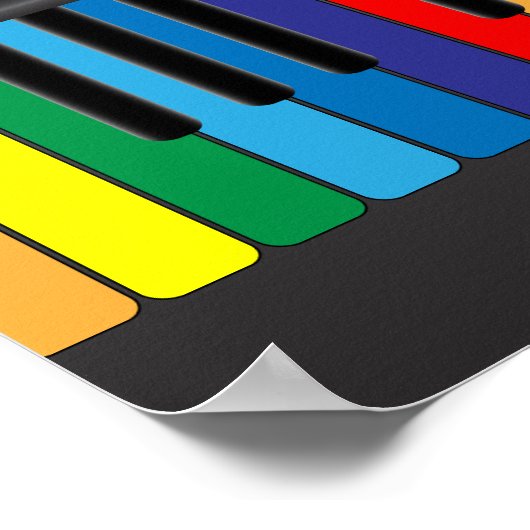 Poster Clavier de piano coloré (Coin)